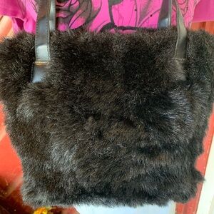 Vintage Americana by Sharif Black Faux Fur Shoulder Purse – One-of-a-Kind